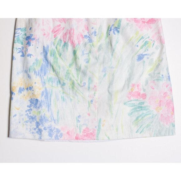 Vintage Womens Size 8 Floral Mini Skirt White - Picture 3 of 7